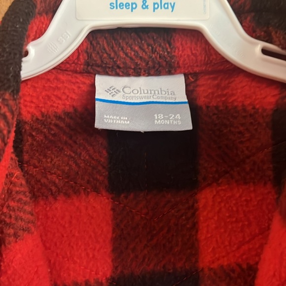 Columbia Infant/Toddler Black & Red Buffalo Plaid Fleece Zip Up 18-24M - Picture 6 of 10